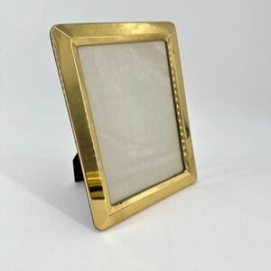 Vintage Gold Tone 5x7 Beveled Edge Picture Frame with Velvet Tabletop Decor